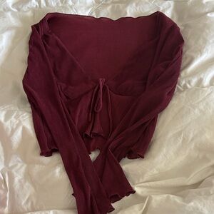 Princess Polly Elegant Burgundy Women's Top